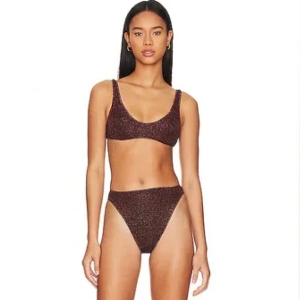 Oseree Sporty Bra, 90's Bottom - Brown - XL